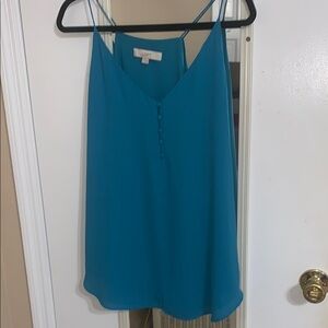 LOFT Blue Sleeveless Tank Top